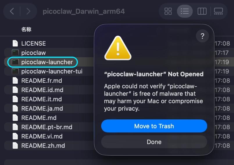 Aviso do macOS Gatekeeper